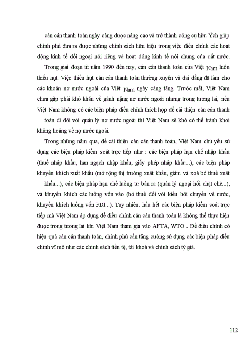 image for page Thực trạng cán cân thanh toán quốc tế của Việt Nam