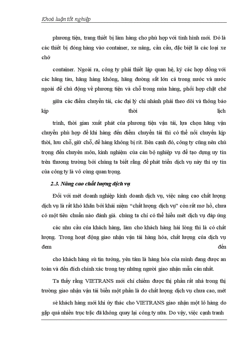 image for page Giao nhận hàng hóa quốc tế bằng đường biển tại Công ty giao nhận kho vận ngoại thương - VIETRANS