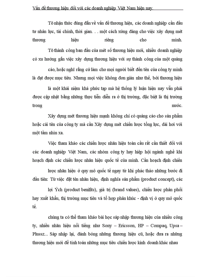 image for page Vấn đề thương hiệu đối với các doanh nghiệp Việt Nam hiện nay