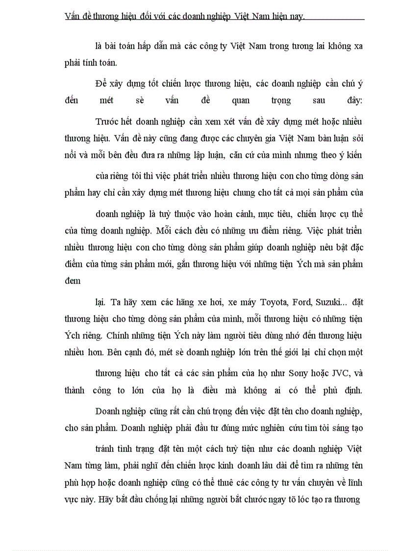 image for page Vấn đề thương hiệu đối với các doanh nghiệp Việt Nam hiện nay