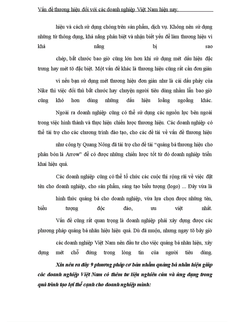 image for page Vấn đề thương hiệu đối với các doanh nghiệp Việt Nam hiện nay