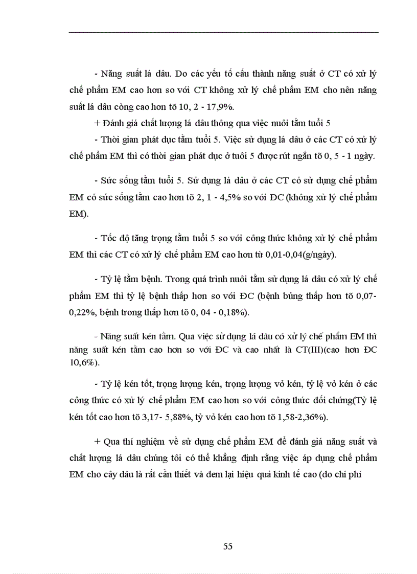 image for page Nghiên cứu ảnh hưởng của chế phẩm vi sinh vật EM(Effective Micoorgamisms) đến sinh trưởng, phát triển, năng suất và phẩm chất dâu đốn sát vụ Đông