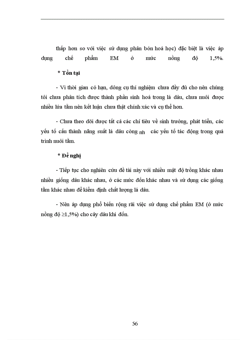 image for page Nghiên cứu ảnh hưởng của chế phẩm vi sinh vật EM(Effective Micoorgamisms) đến sinh trưởng, phát triển, năng suất và phẩm chất dâu đốn sát vụ Đông