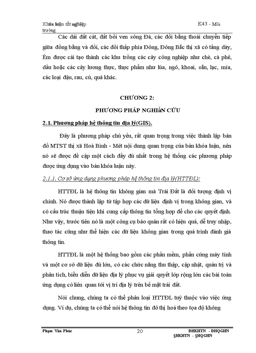 image for page Thành lập bản đồ môi trường sinh thái thị xã Hoà Bình