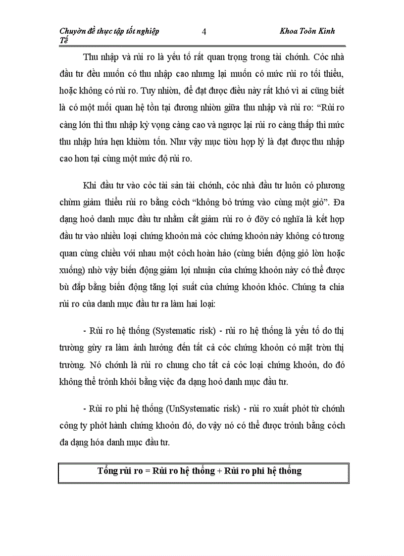 image for page Ước lượng phần bù rủi ro cho thị trường và áp dụng đối với các cổ phiếu Ngành vận tải trên thị trường chứng khoán Việt Nam