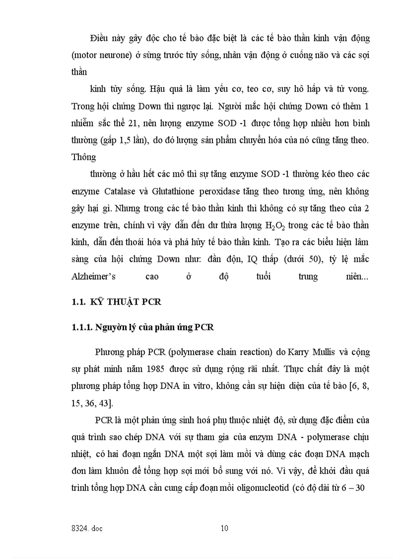 image for page Chuẩn hóa kỹ kỹ thuật phân tích gene SOD ở tế bào máu bà mẹ mang thai nghi hội chứng Down