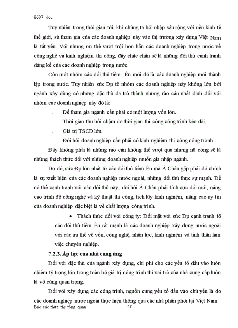 image for page Báo cáo thực tập tổng quan tại công ty cổ phần đầu tư và thương mại Á Châu