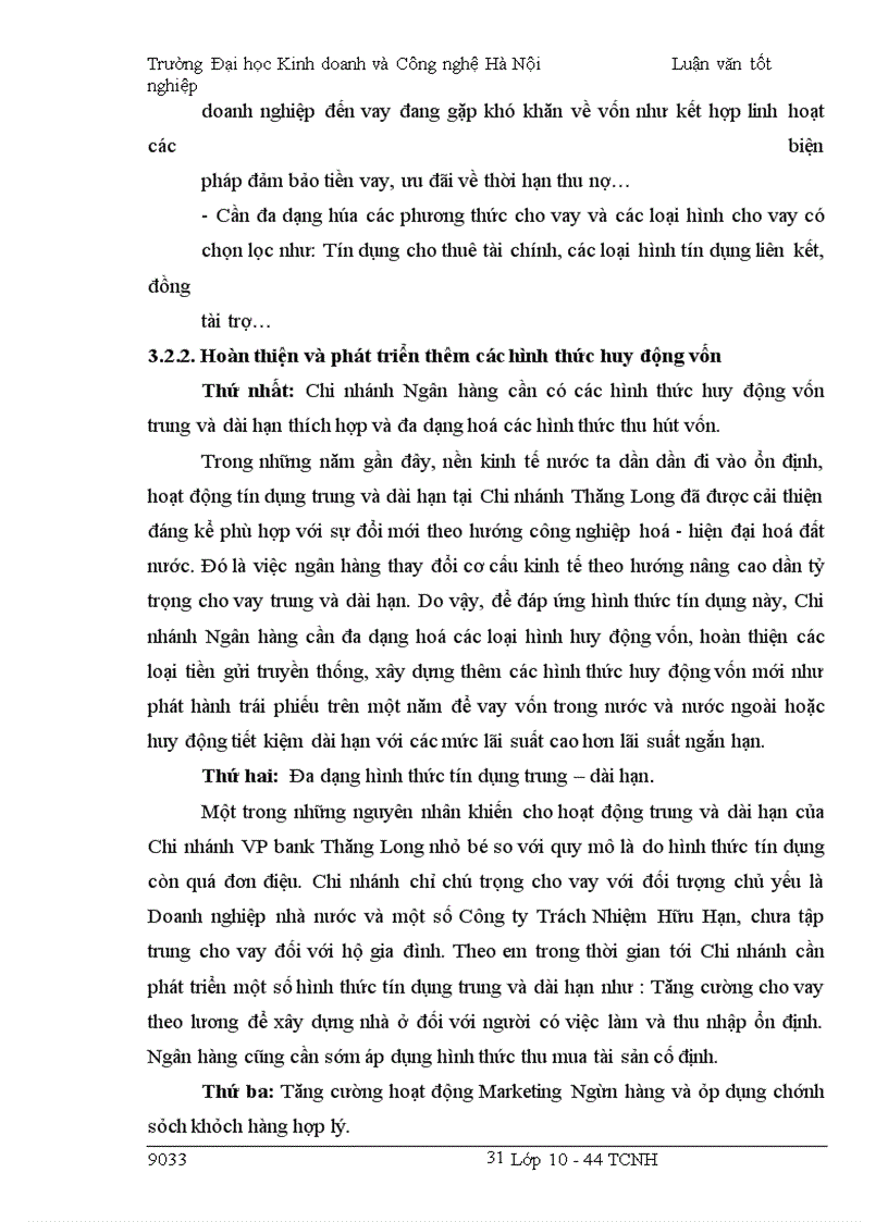 image for page Một số giải pháp nhằm nâng cao hoạt động tín dụng trung và dài hạn tại Ngân hàng TMCP VP bank – Chi nhánh Thăng Long