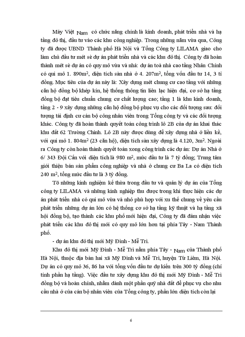 Báo cáo tổng hợp: Thực hiện các dự án đầu tư xây dựng nhà ở tại công ty cổ phần lilama hà nội