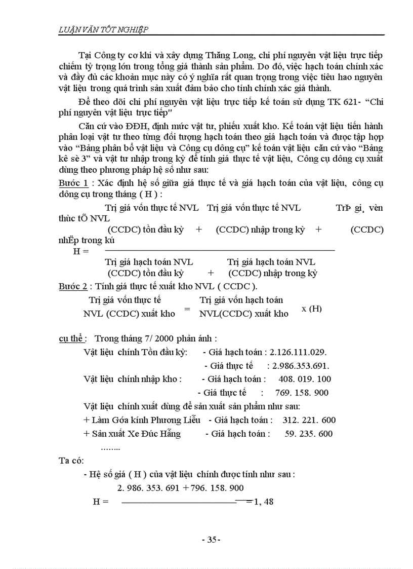 image for page Tổ chức kế toán tập hợp chi phí sản xuất và tính giá thành sản phẩm tại Công ty cơ khí và xây dựng Thăng Long