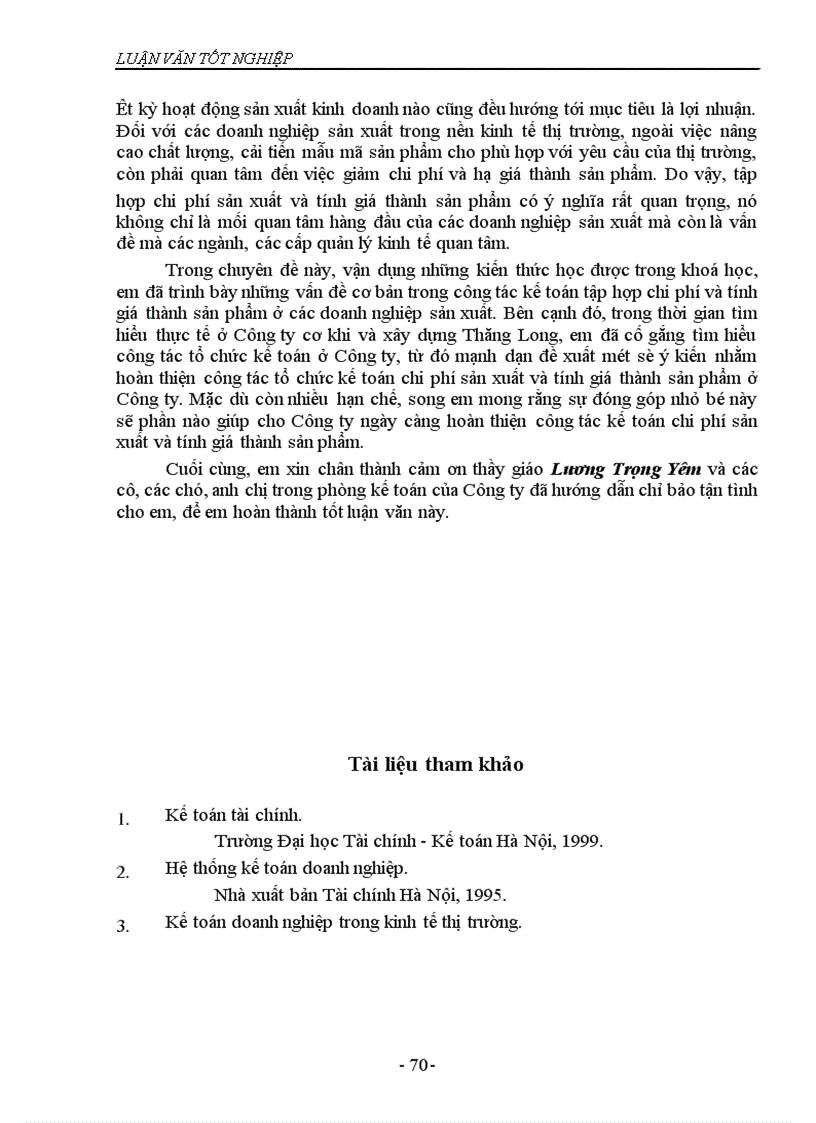 image for page Tổ chức kế toán tập hợp chi phí sản xuất và tính giá thành sản phẩm tại Công ty cơ khí và xây dựng Thăng Long
