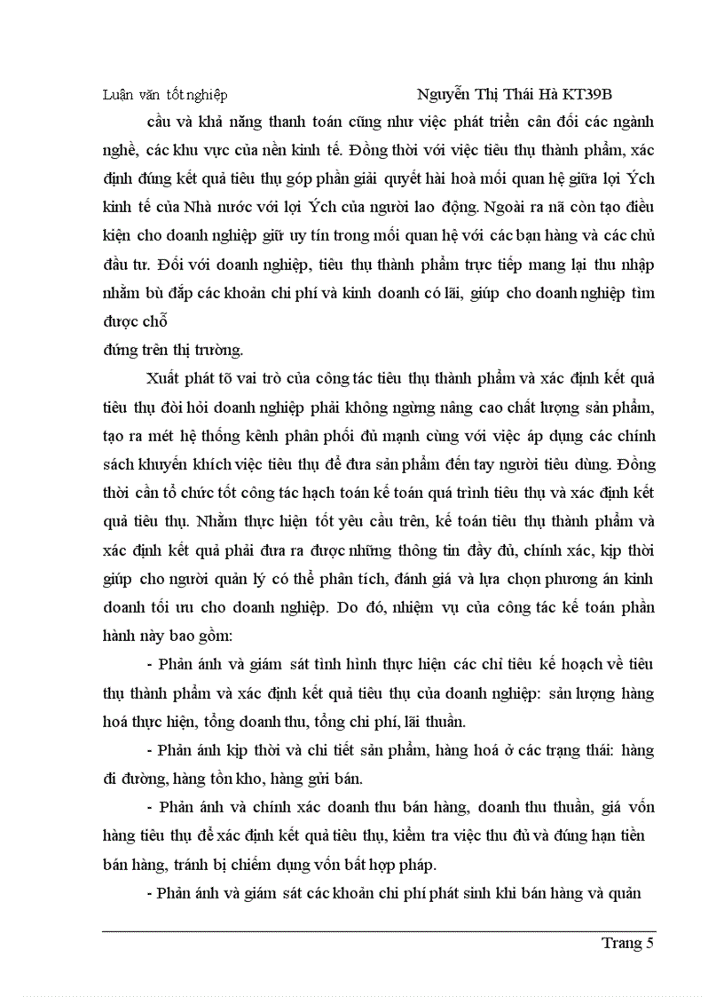 image for page Hoàn thiện hạch toán tiêu thụ thành phẩm và xác định kết quả tiêu thụ thành phẩm tại Công ty Dệt - May Hà Nội