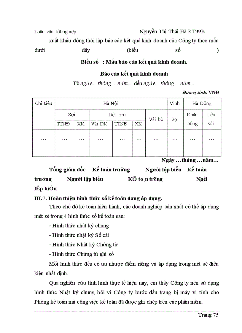image for page Hoàn thiện hạch toán tiêu thụ thành phẩm và xác định kết quả tiêu thụ thành phẩm tại Công ty Dệt - May Hà Nội