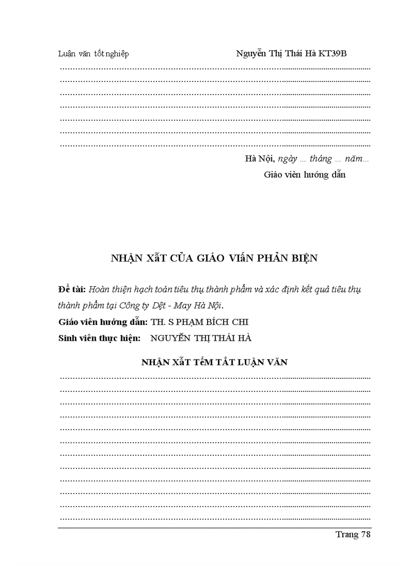 image for page Hoàn thiện hạch toán tiêu thụ thành phẩm và xác định kết quả tiêu thụ thành phẩm tại Công ty Dệt - May Hà Nội