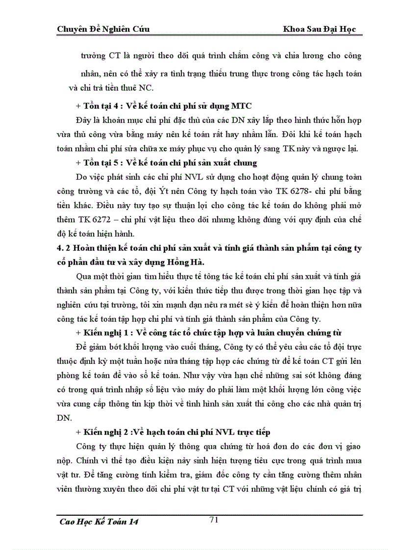 image for page Hoàn thiện kế toán tập hợp chi phí sản xuất và tính giá thành sản phẩm xây lắp tại Công ty cổ phần đầu tư và xây dựng Hồng Hà