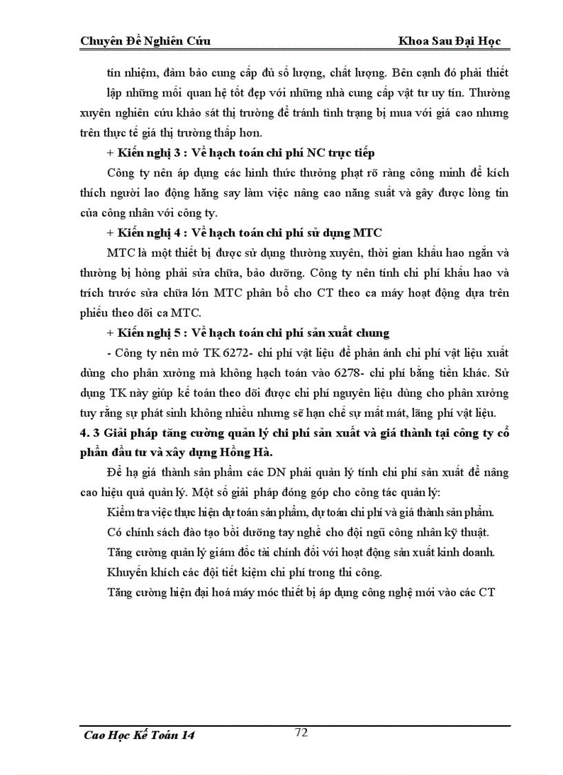 image for page Hoàn thiện kế toán tập hợp chi phí sản xuất và tính giá thành sản phẩm xây lắp tại Công ty cổ phần đầu tư và xây dựng Hồng Hà