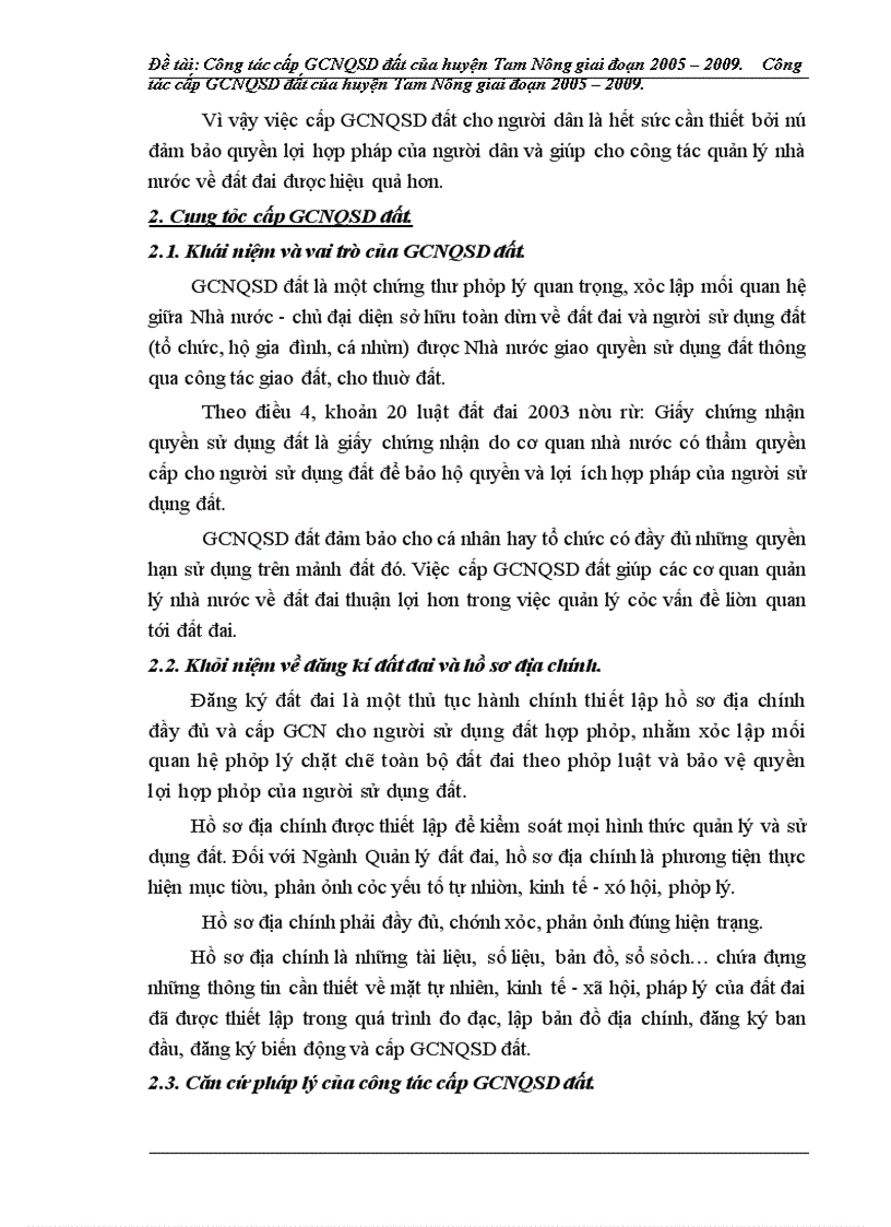 image for page Công tác cấp giấy chứng nhận quyền sử dụng đất của huyện Tam Nông, tỉnh Phú Thọ giai đoạn 2005-2009