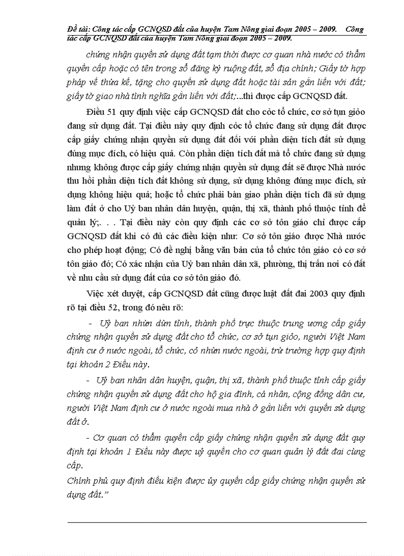 image for page Công tác cấp giấy chứng nhận quyền sử dụng đất của huyện Tam Nông, tỉnh Phú Thọ giai đoạn 2005-2009