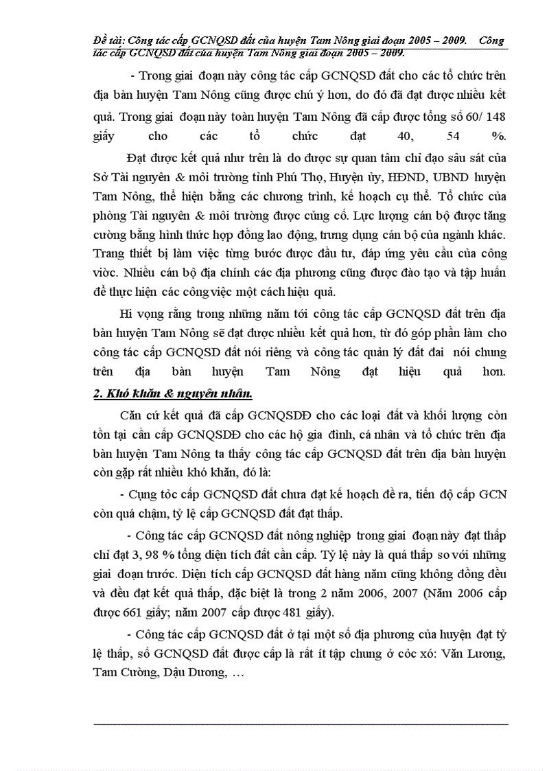 image for page Công tác cấp giấy chứng nhận quyền sử dụng đất của huyện Tam Nông, tỉnh Phú Thọ giai đoạn 2005-2009