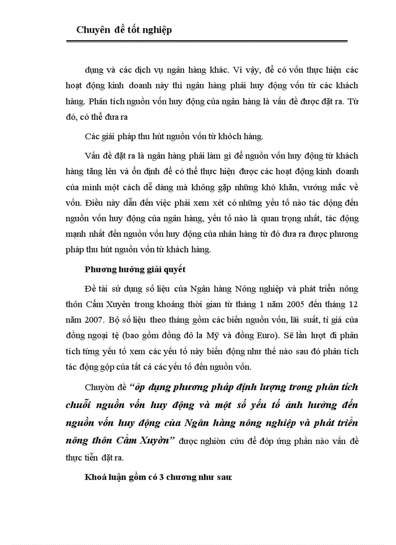 image for page Áp dụng phương pháp định lượng trong phân tích chuỗi nguồn vốn huy động và một số yếu tố ảnh hưởng đến nguồn vốn huy động của Ngân hàng nông nghiệp và phát triển nông thôn Cẩm Xuyên