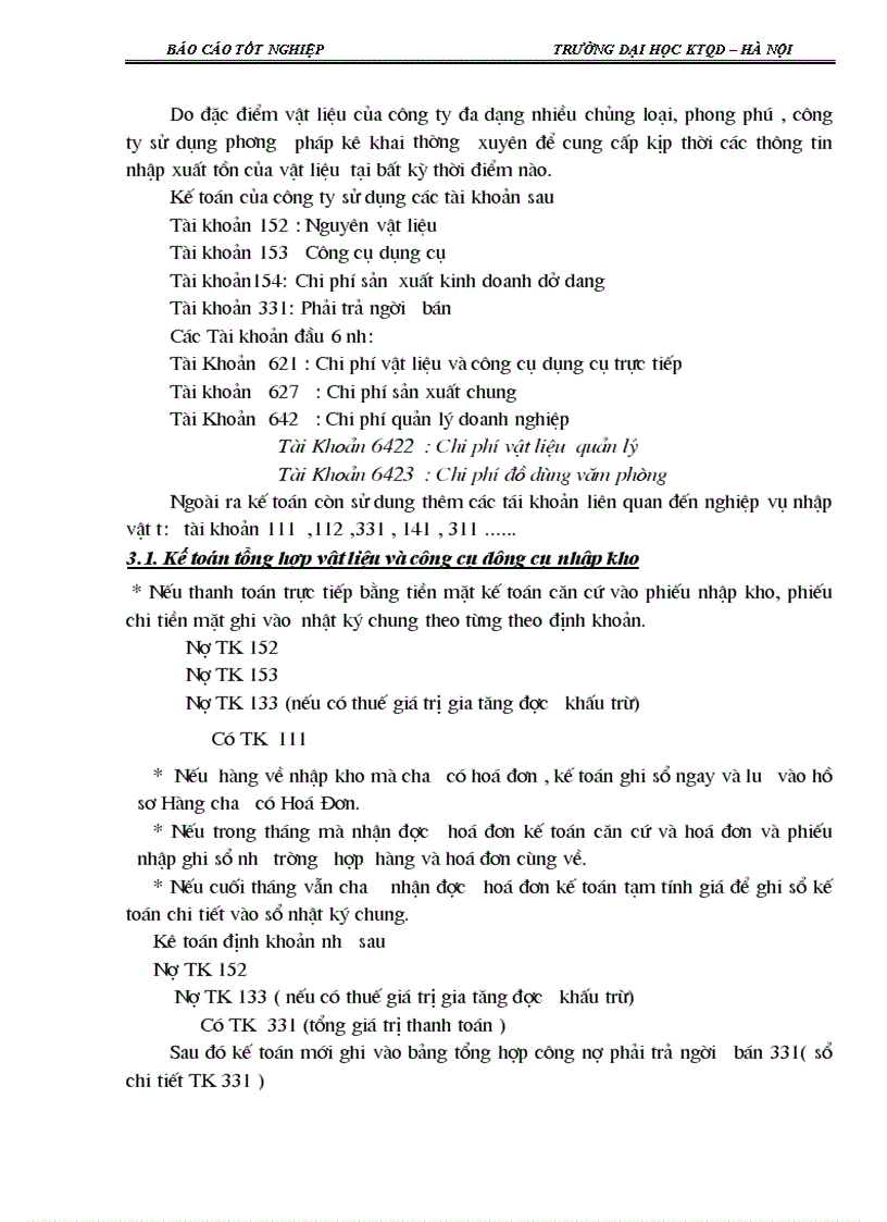 image for page Kế toán nguyên liệu, vật liệu và công cụ, dụng cụ tại Công ty TNHH TM & SX Bao Bì Sông Lam