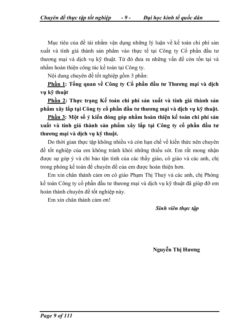 image for page Hoàn thiện kế toán chi phí sản xuất và tính giá thành sản phẩm xây lắp tại Công ty cổ phần đầu tư thương mại và dịch vụ kỹ thuật