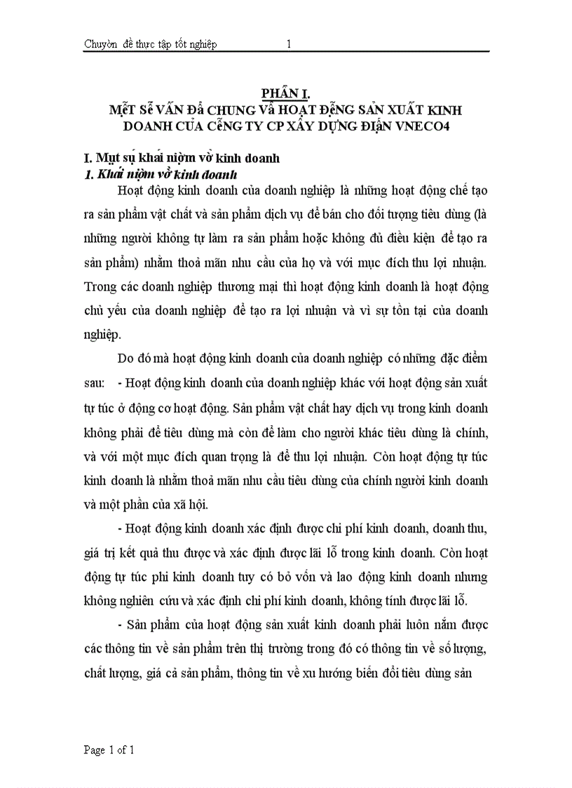 image for page Một số vấn đề chung về hoạt động sản xuất kinh doanh của công ty cp xây dựng điện vneco4