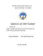 Nâng cao hiệu quả sử dụng tài sản lưu động tại tổng công ty rau quả, nông sản