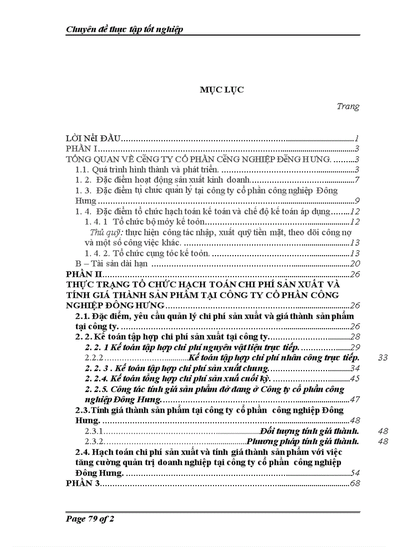 image for page Tổ chức công tác Hạch toán chi phí sản xuất và tính giá thành sản phẩm với việc tăng cường quản trị doanh nghiệp tại Công ty cổ phần công nghiệp Đông Hưng
