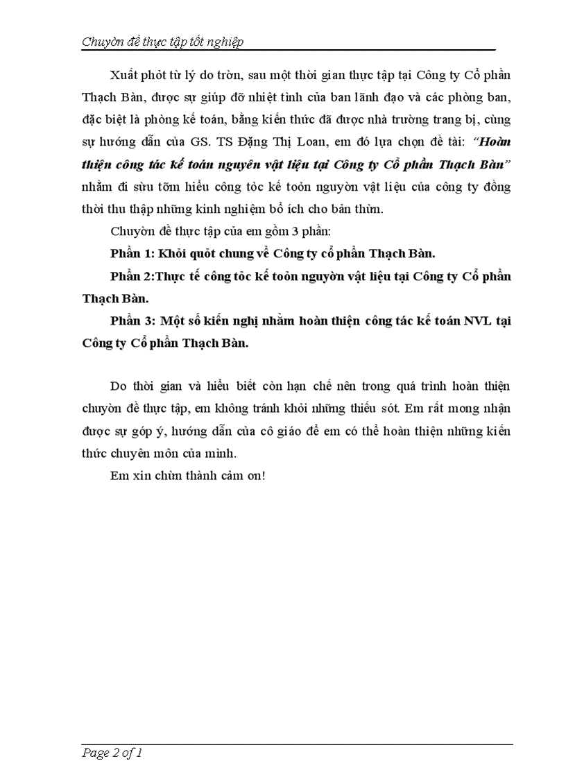 image for page Hoàn thiện công tác kế toán nguyên vật liệu tại Công ty Cổ phần Thạch Bàn