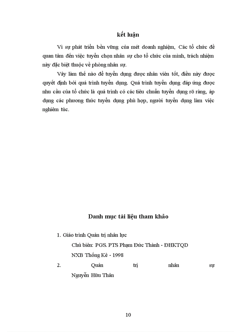 image for page Bình luận về quá trình tuyển dụng nhân sự tại một tổ chức