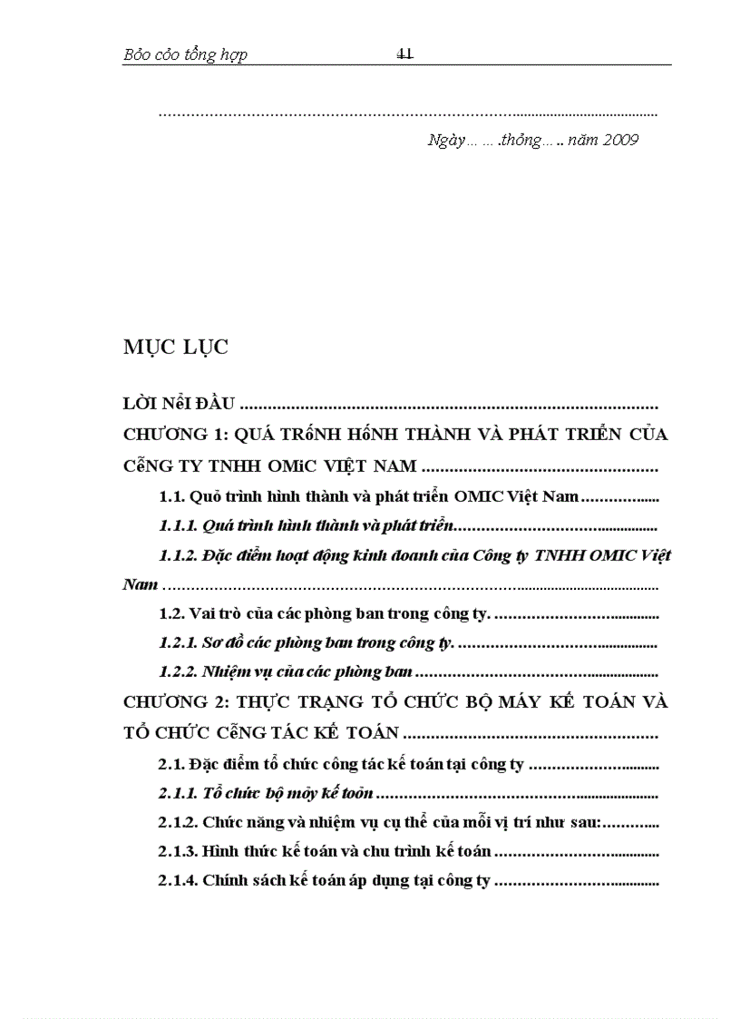 image for page Bộ máy kế toán và tổ chức công tác kế toán tại công ty TNHH Omic Việt Nam