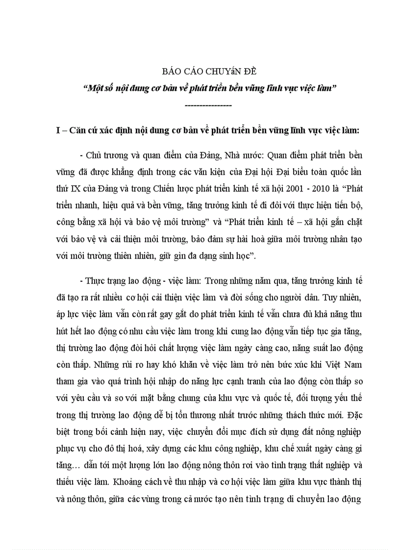 image for page Một số nội dung cơ bản về phát triển bền vững lĩnh vực việc làm
