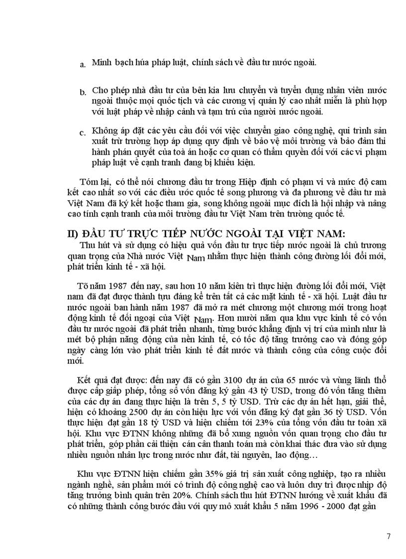 Hiệp định trong thu hút đầu tư nước ngoài