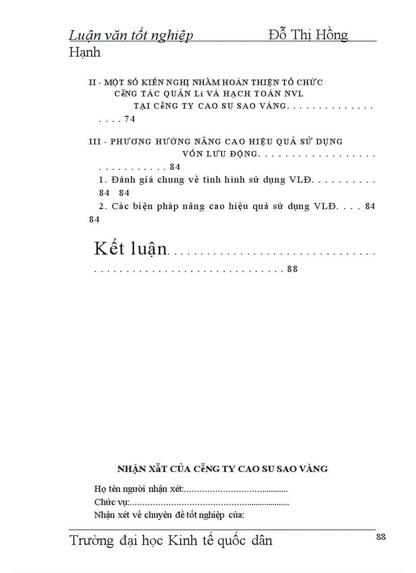 image for page Hoàn thiện công tác hạch toán kế toán nguyên vật liệu với việc nâng cao hiệu quả sử dụng vốn lưu động tại công ty cao su Sao Vàng