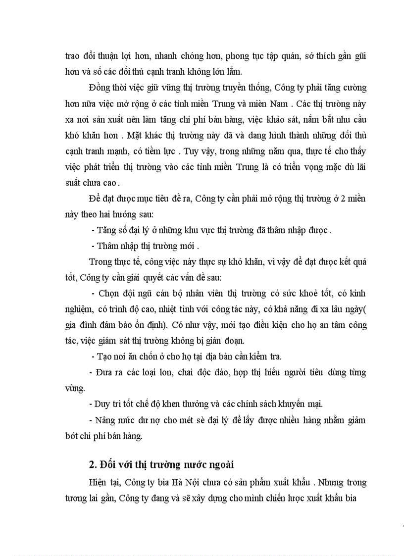 image for page Đề xuất một số ý kiến nhằm củng cố và mở rộng thị trường tiêu thụ sản phẩm của Công ty Bia Hà Nội