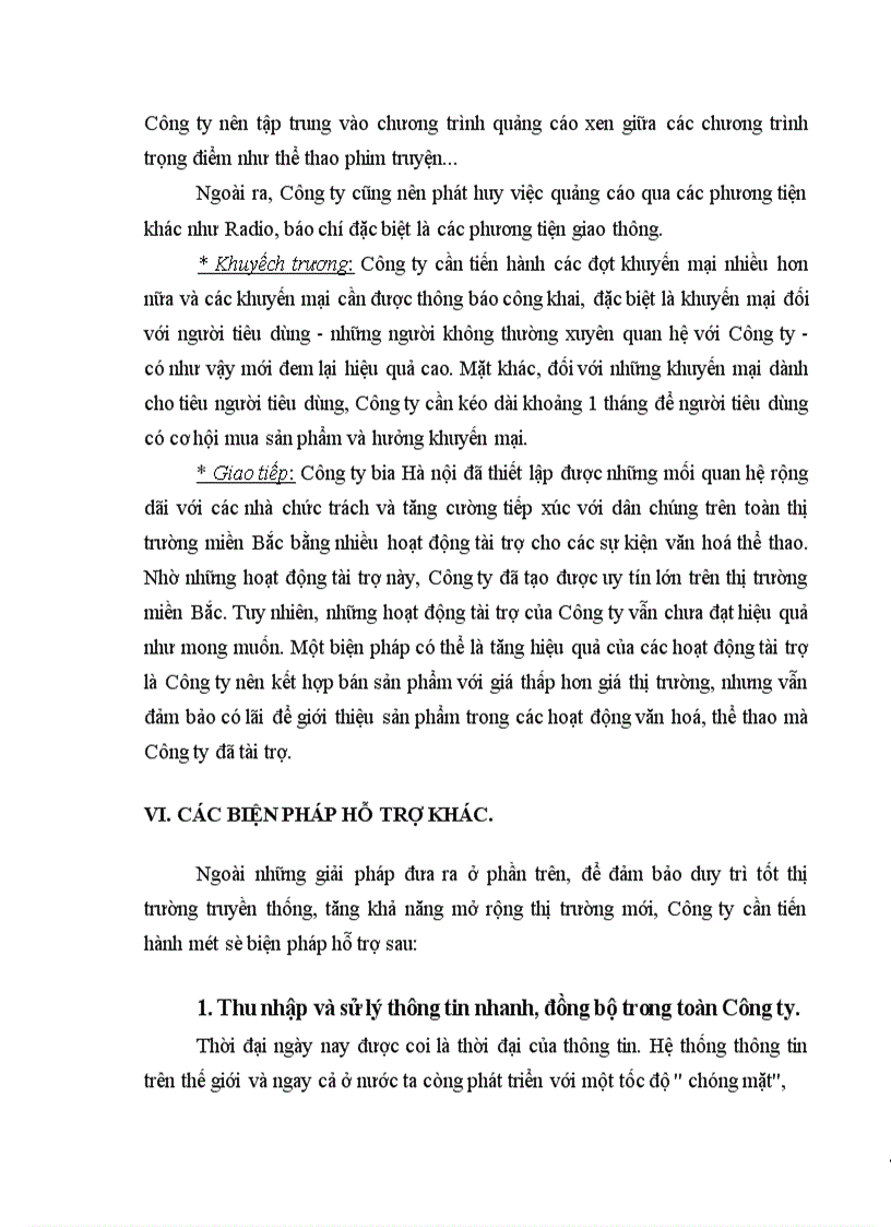 image for page Đề xuất một số ý kiến nhằm củng cố và mở rộng thị trường tiêu thụ sản phẩm của Công ty Bia Hà Nội