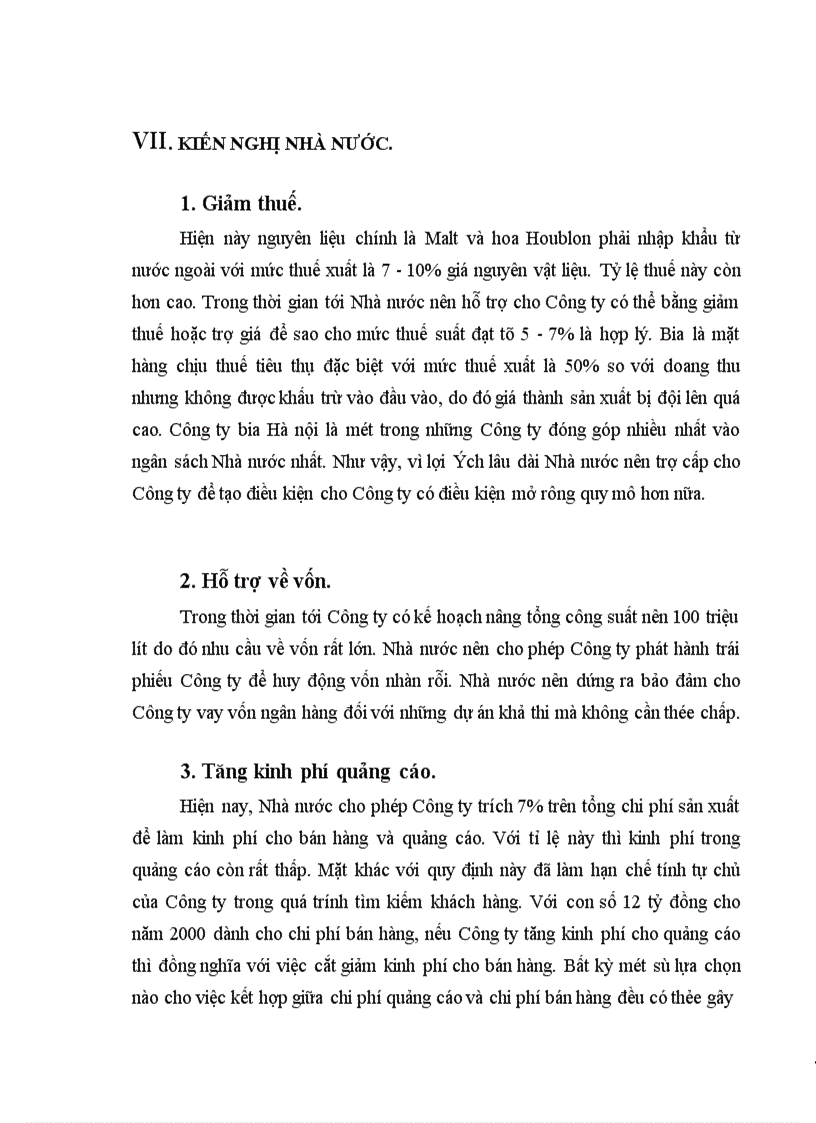 image for page Đề xuất một số ý kiến nhằm củng cố và mở rộng thị trường tiêu thụ sản phẩm của Công ty Bia Hà Nội