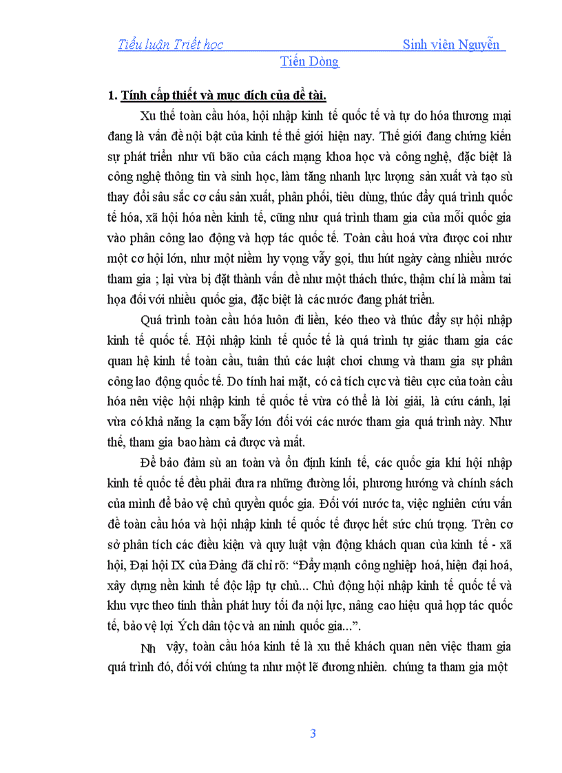 image for page Vận dụng thực tiễn mối liên hệ giữa xây dựng nền kinh tế độc lập tự chủ với vận động hội nhập kinh tế quốc tế ở nước ta trong giai đoạn hiện nay và trong tương laiTriết học