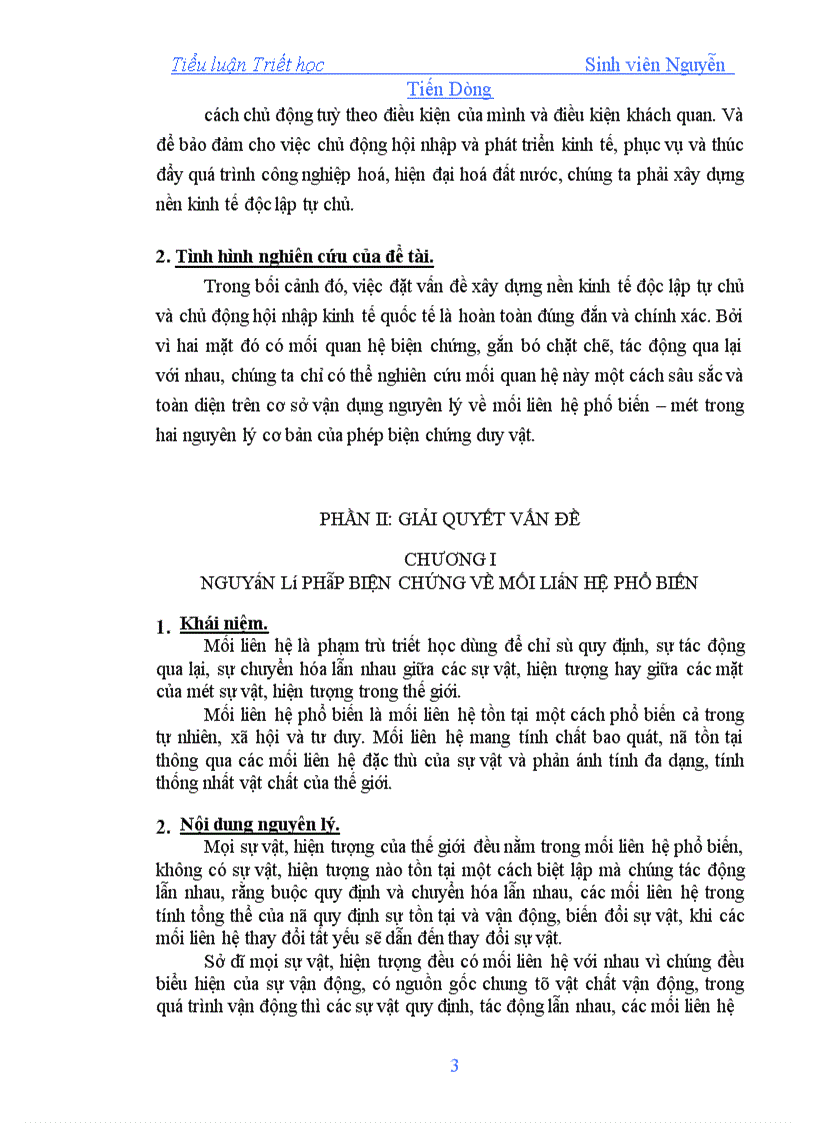 image for page Vận dụng thực tiễn mối liên hệ giữa xây dựng nền kinh tế độc lập tự chủ với vận động hội nhập kinh tế quốc tế ở nước ta trong giai đoạn hiện nay và trong tương laiTriết học