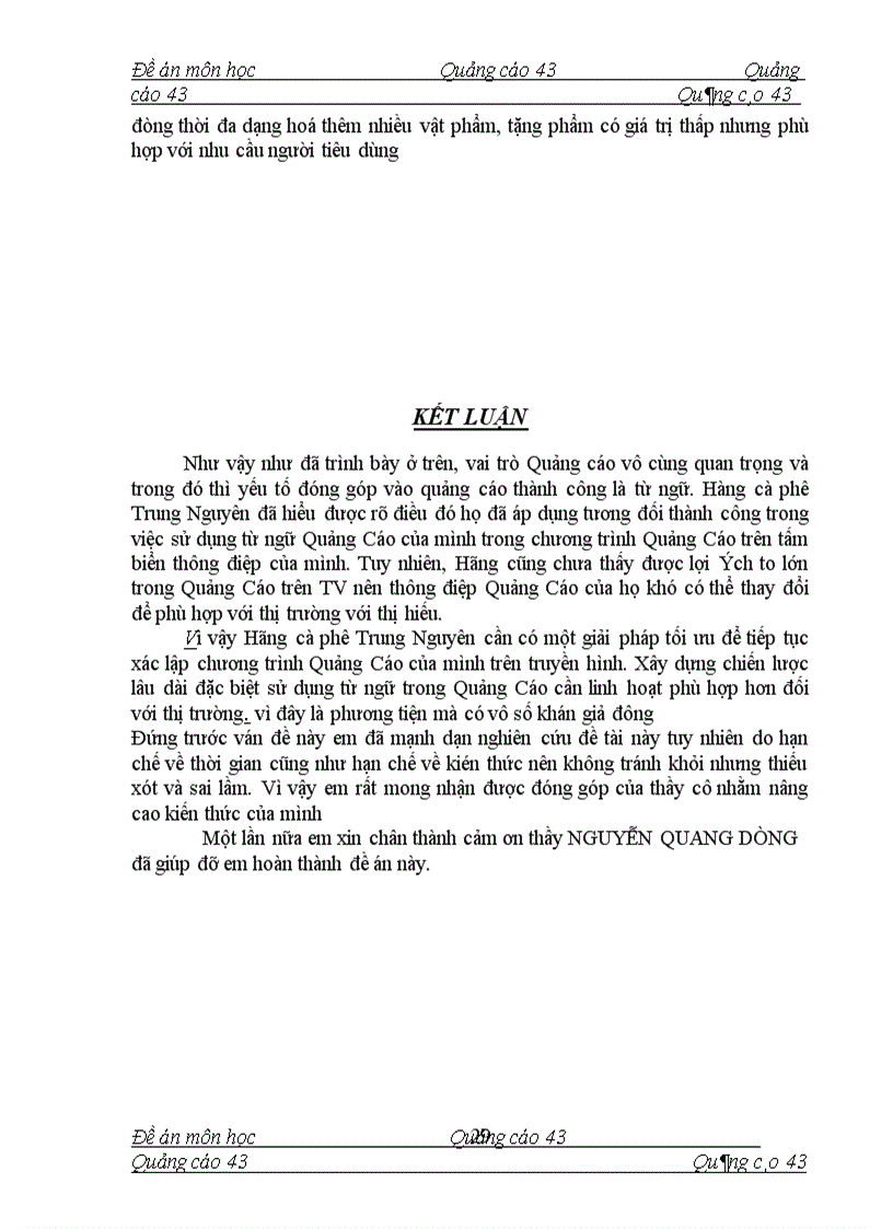 image for page Nghiên cứu việc sáng tạo từ ngữ trong quảng cáo trên truyền hình của hãng cà phê Trung Nguyên tại thị trường Miền Bắc