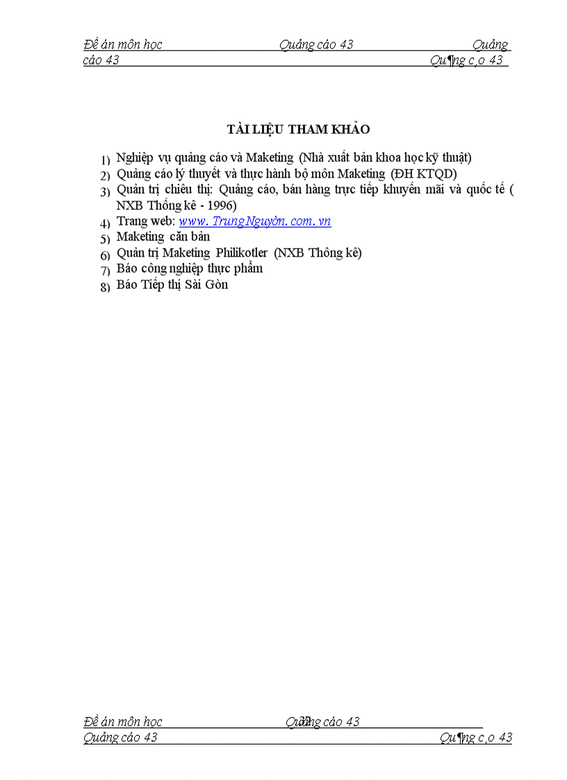 image for page Nghiên cứu việc sáng tạo từ ngữ trong quảng cáo trên truyền hình của hãng cà phê Trung Nguyên tại thị trường Miền Bắc