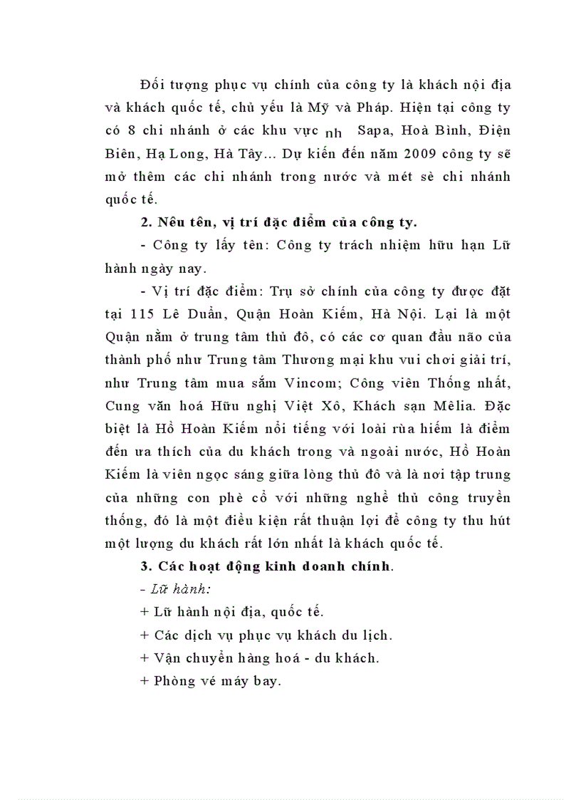 image for page Thực trạng về Công ty TNHH Lữ hành