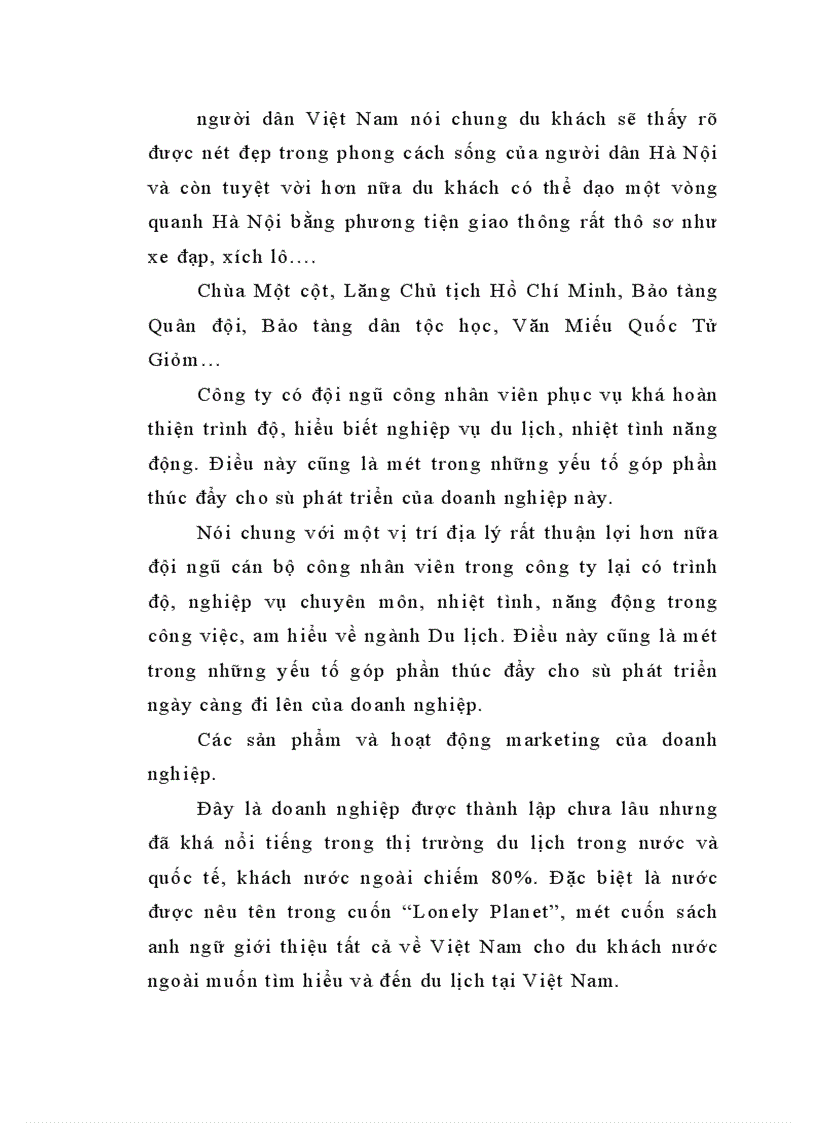 image for page Thực trạng về Công ty TNHH Lữ hành