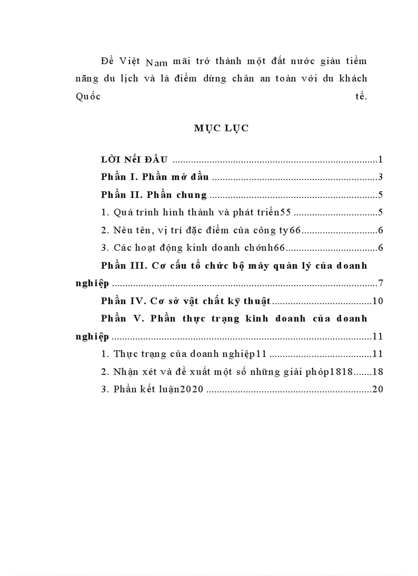 image for page Thực trạng về Công ty TNHH Lữ hành