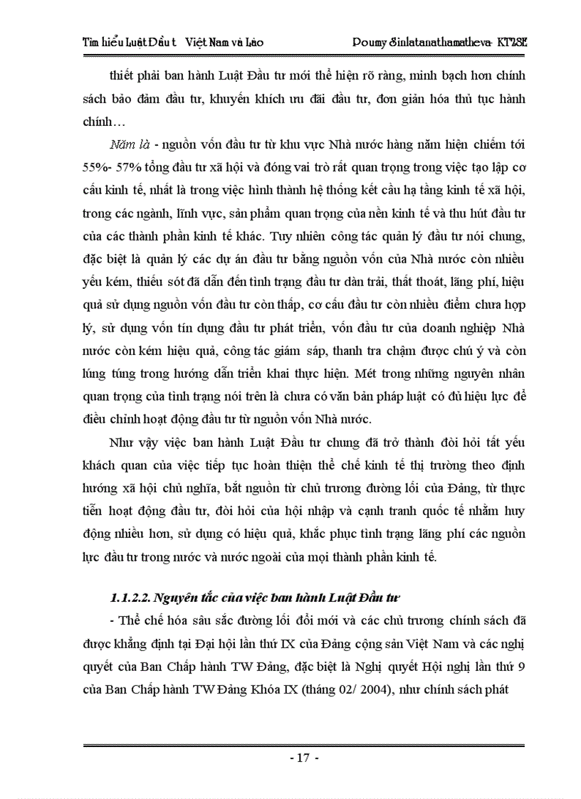 image for page Tìm hiểu pháp luật đầu tư của Việt Nam trong sự so sánh với pháp luật đầu tư của Lào