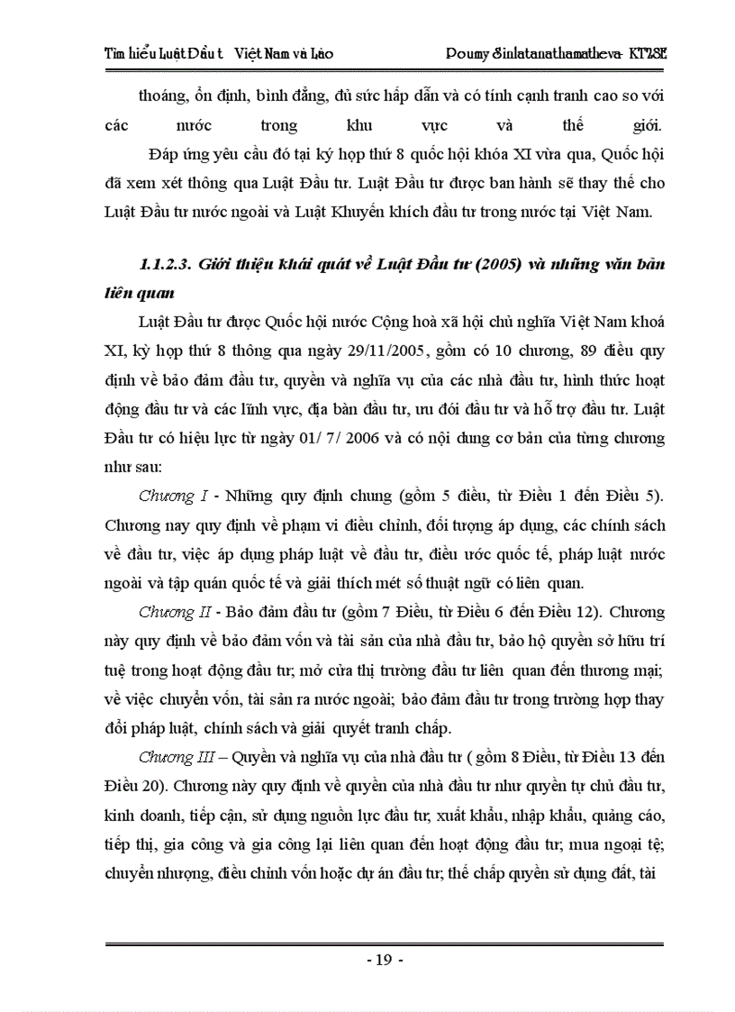 image for page Tìm hiểu pháp luật đầu tư của Việt Nam trong sự so sánh với pháp luật đầu tư của Lào