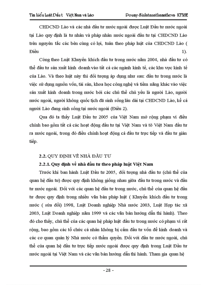 image for page Tìm hiểu pháp luật đầu tư của Việt Nam trong sự so sánh với pháp luật đầu tư của Lào