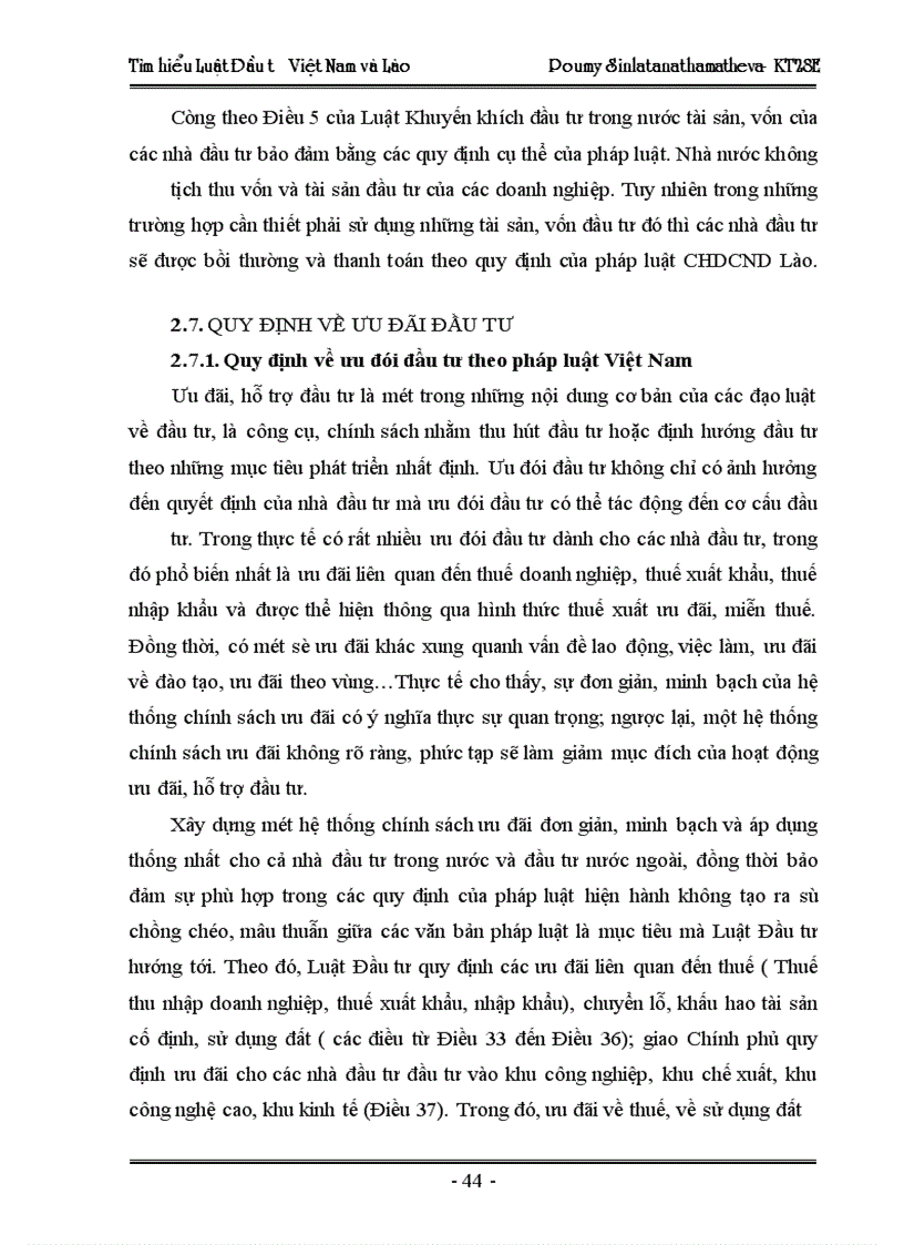 image for page Tìm hiểu pháp luật đầu tư của Việt Nam trong sự so sánh với pháp luật đầu tư của Lào