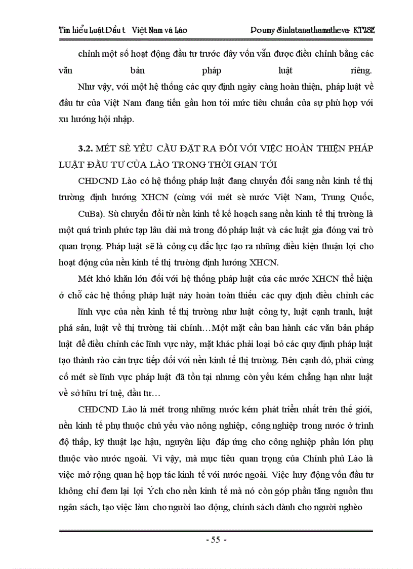 image for page Tìm hiểu pháp luật đầu tư của Việt Nam trong sự so sánh với pháp luật đầu tư của Lào